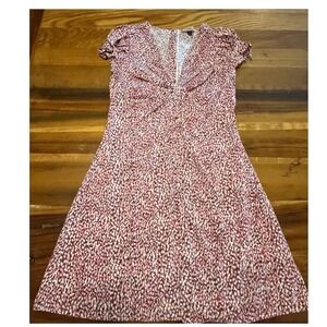 Universal Thread Pink Purple Abstract Print Cotton V-Neck Mini Dress Size 10